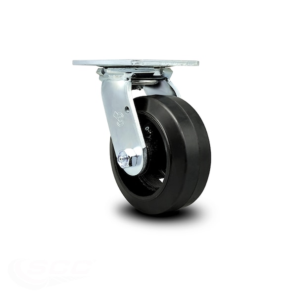 5 Inch Rubber on Steel Wheel Swivel Caster with Ball Bearing